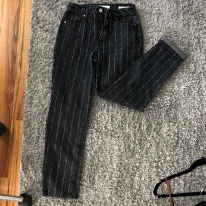 Striped Black Mom Jeans